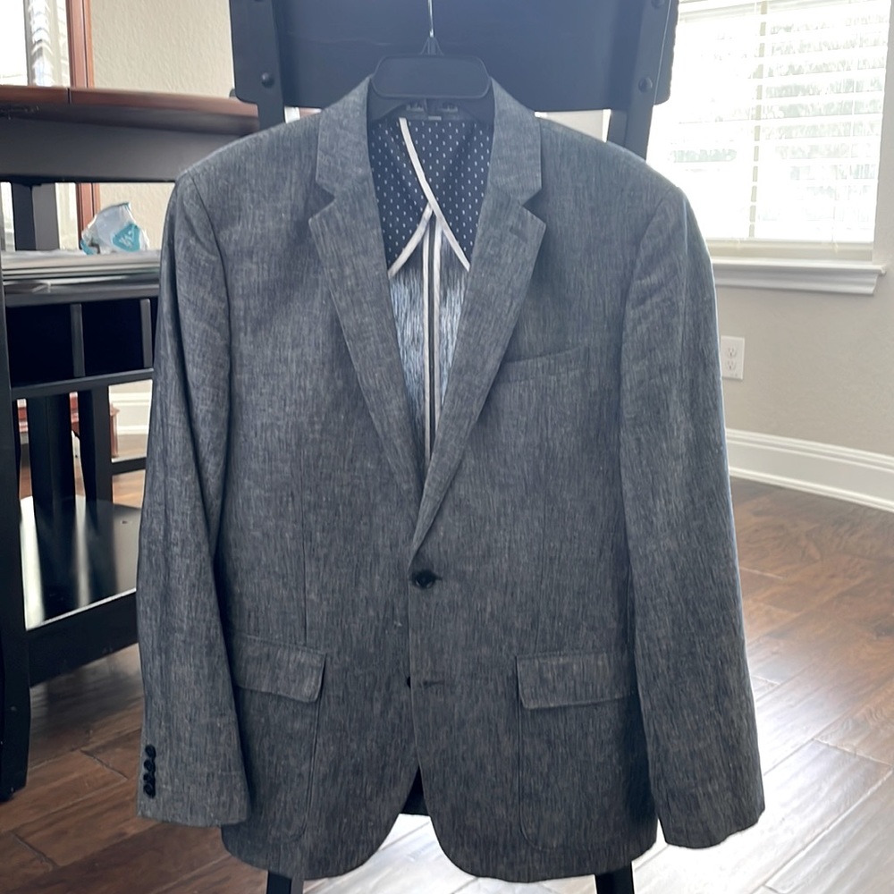 Express Mens Photographer Blazer Size 40R Heathered Blue